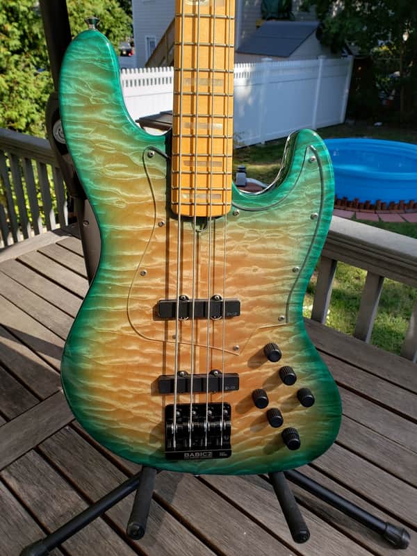 Allparts Jazz Bass Fender Custom Shop Neck Quilted Maple finished by Brubaker image 1