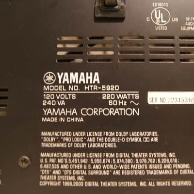 Yamaha HTR-5920 Natural Sound AC Stereo Receiver in Silver, with Remote. image 4