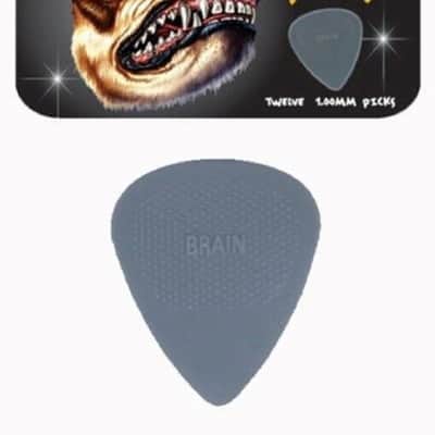 D'Andrea TNSDB351100 Snarling Dogs Brain 1.0mm Guitar Picks (Pack of 12) - Gray