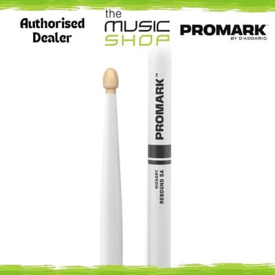 Promark Rebound 5A Painted Hickory Drumsticks, White Drum Sticks- RBH565AW-WHITE image 1