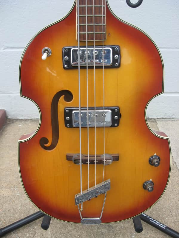 Mayfair Deluxe Bass 60's 70's Vintage Sunburst Case, Kent Teisco image 1