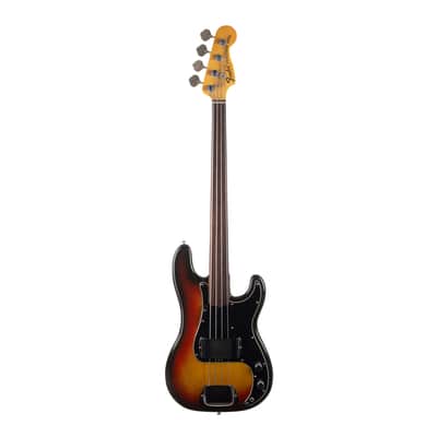 Vintage Fender Fretless Precision Bass Sunburst 1974 image 4
