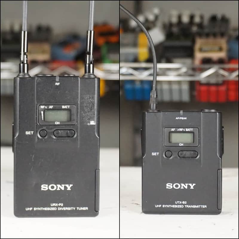 2010s Sony UTX-B2 UHF Transmitter & URX-P2 UHF Tuner Black