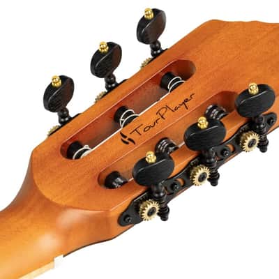 Ortega TourPlayer Series Nylon String Acoustic-Electric Guitar - RTPDLX-FMA-L, Left-handed, Flamed Mapled Blue image 7