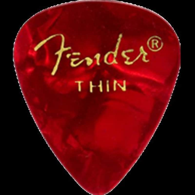 Fender Red Moto Thin Picks, 12pk image 1