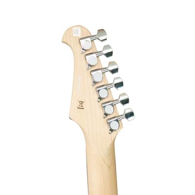 CNZ Audio ST Mini Electric Guitar - Rosewood Fingerboard & Maple Neck, Fiesta Red image 7