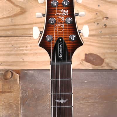 PRS SE Flatback Hollowbody I Piezo Guitar Orange Tiger Smokeburst w/ Gigbag image 6