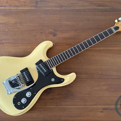 Mosrite Avenger Guitar, The Ventures Model, Aged White, MIJ 1970s image 3