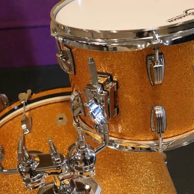 Ludwig USA 4pc Drum Kit Set 6 Ply Maple 12/14/16/22" Gold Sparkle image 11