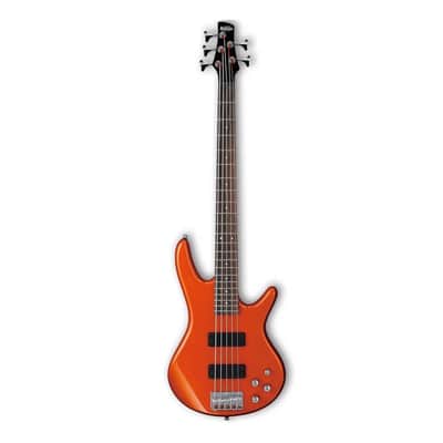 Ibanez GIO Series GSR205 5-String Electric Bass Guitar, Rosewood Fretboard, Roadster Orange Metallic image 1