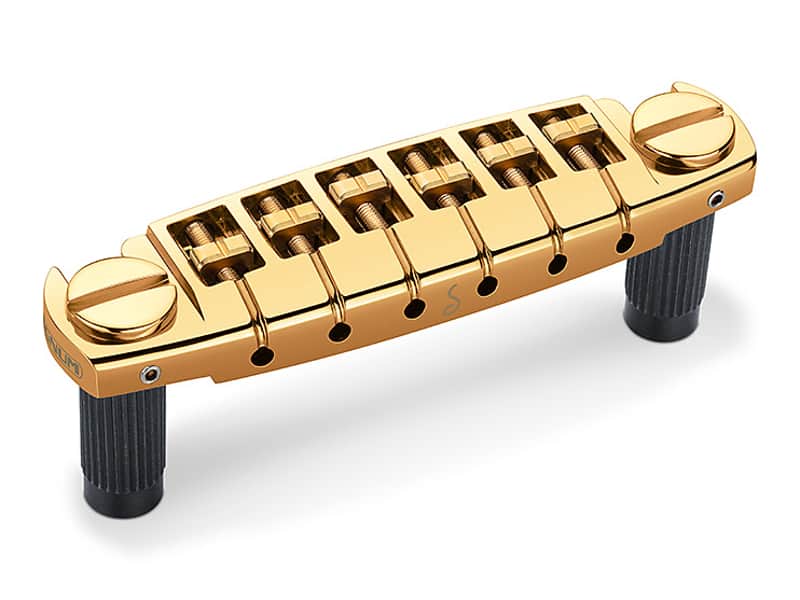 Schaller Germany Signum Wraparound Locking Guitar Bridge, GOLD w/Brass Saddles Bild 1