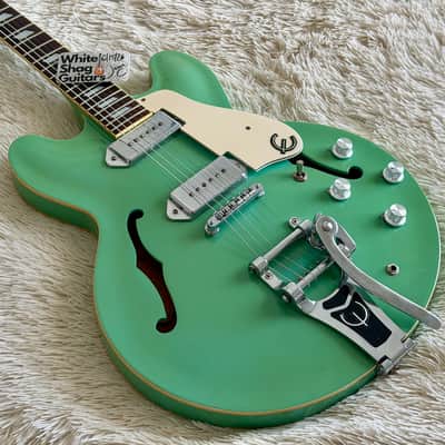 1996 Epiphone Casino Reissue MIK Turquoise Electric Guitar image 2