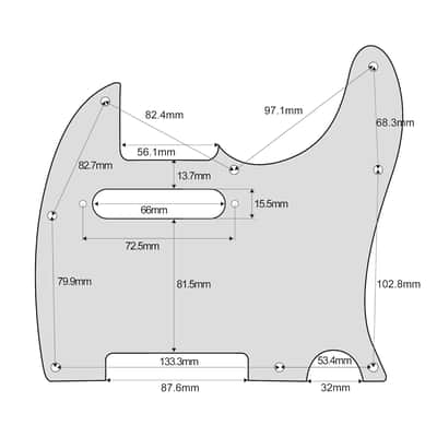 Fender Telecaster pickguard 8 mounting hole 3 Ply(W/B/W) - Japanese art Hokusai image 5