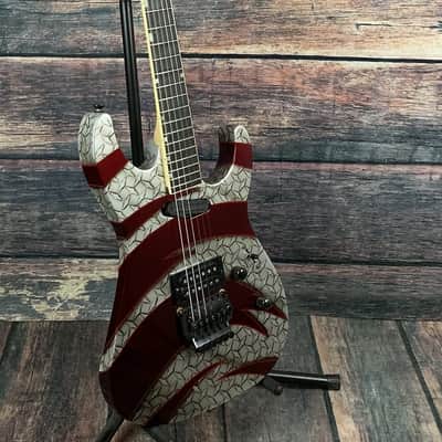 Late 80s ESP Mirage Deluxe 48th Street NY USA Custom Graphic Sinclair Floyd Electric Guitar with ESP Case image 2