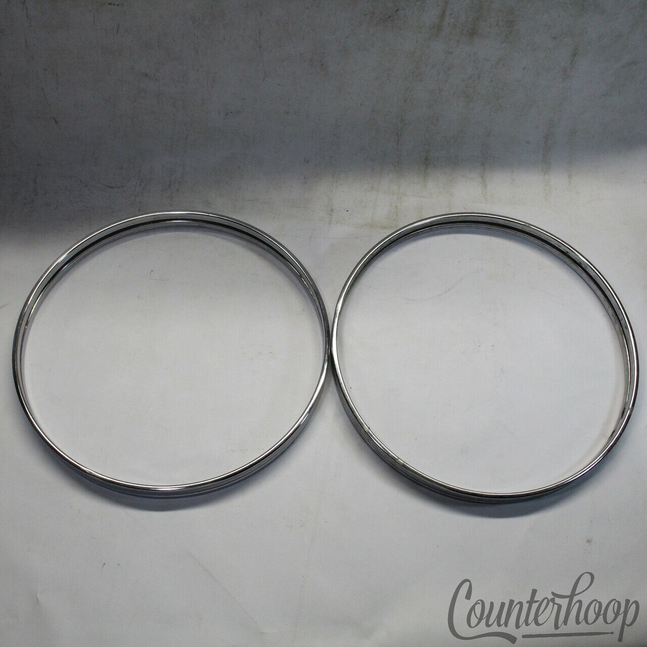 Tama 2x 20" Bass Drum Hoops Steel Metal Rims Vintage 80s Batter/Resonant Japan — main photograph