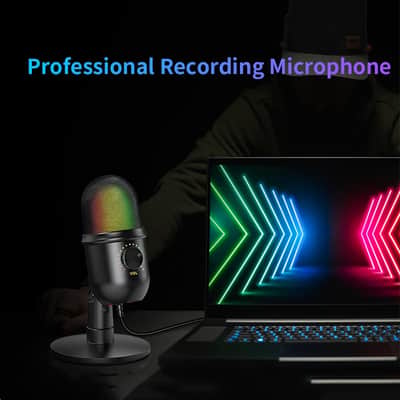 USB Condenser Microphone RGB Vocals Streams Mic Recording Studio Micro for PC YouTube Video Gaming Mikrofo/Microfon image 2