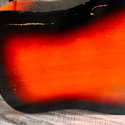 Vintage Tiesco Checkmate Guitar 1970 Sunburst 6 String Classical Flattop image 23