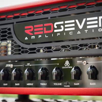 RedSeven Amplification Leviathan 2-Ch KT88 Tube Head Custom Red Tolex image 7
