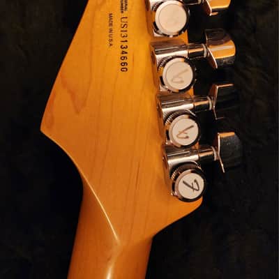2013 Fender American Deluxe Strat with Maple V Neck Fiesta Red image 3