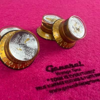 General Vintage Tone  CAB Aged reflector gold knobs for Les Paul ® ES ®  Gold Cellulose acetate image 2