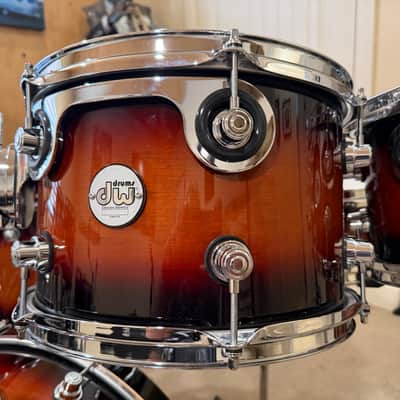 DW Design Series Frequent Flyer 12/14/20/5x14" 4pc Shell Pac with additional 8” tom 2014 - Present - Tobacco Burst image 9