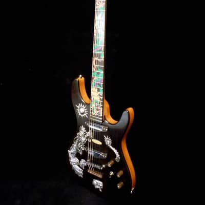 Blueberry Handmade Electric Guitar with Solid Silver and Gold Inlays image 3