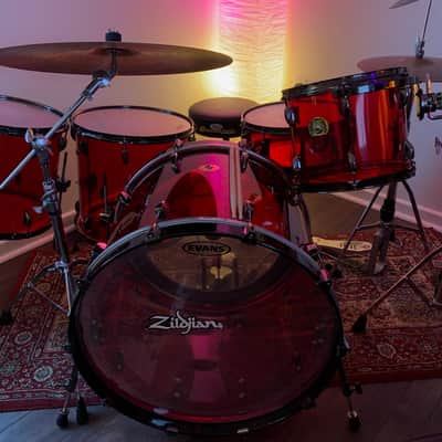 Peace Echoplasma - 5pc Acrylic Drum Kit wine red WITH Yamaha Hardware, Stool & Zildjian Cymbals image 17