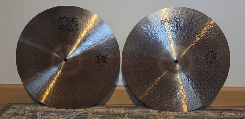 Paiste 16" 2002 Black Big Beat Hi-Hat Cymbals (Pair) 2016 - Present - Traditional image 1