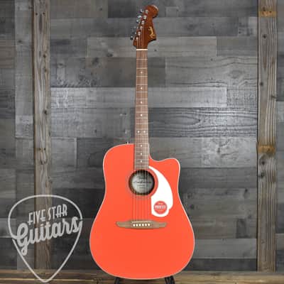 Fender California Standard Redondo CE Spruce Top Ivory Pickguard - Fiesta Red image 3
