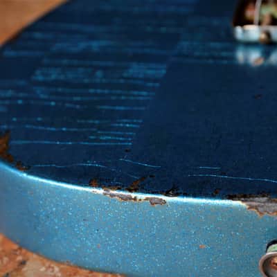 American Fender Custom Telecaster Nitro Heavy Relic Blue Sparkle image 23
