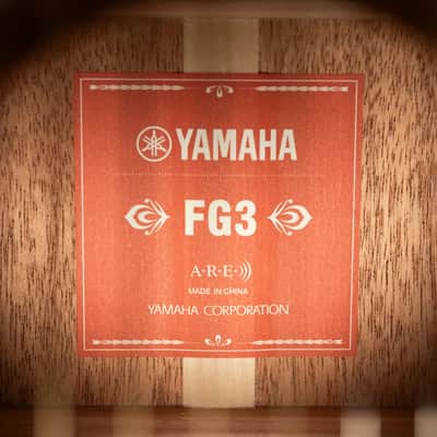 Yamaha FG3 Red Label Acoustic Guitar - Vintage Natural with Gig Bag image 13