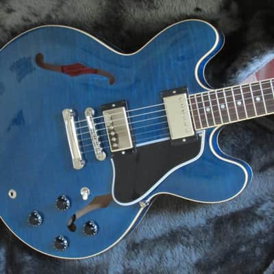 2004 Gibson ES-335 Dot Neck Beale Street Blue Figured/Flametop Excellent Plus Condition image 3