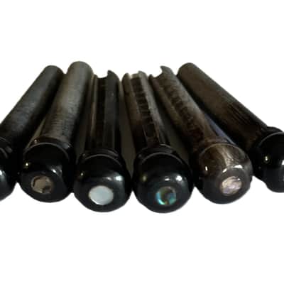 Martin Acoustic Guitars Real Black Horn 6 Bridge Pins With Abalone Eye Inlays image 1