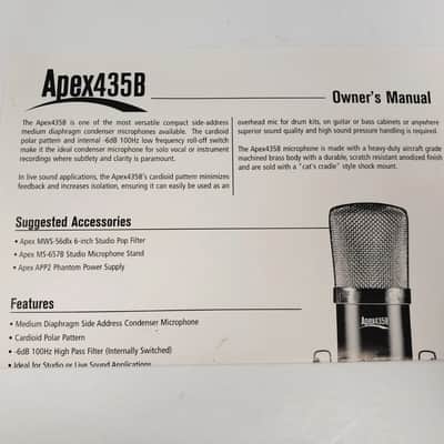 Apex 435B Wide Diaphragm Condenser Microphone - Black image 13