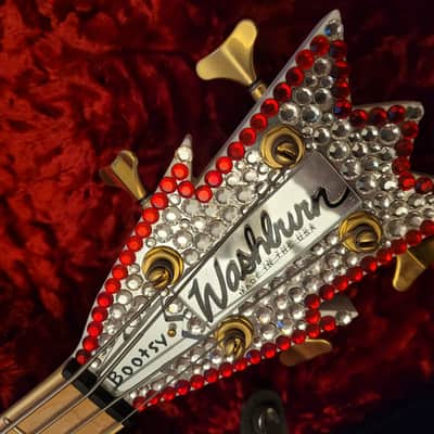Washburn Bootsy Collins Space Bass 2002 - White with Swarovski Crystals image 3