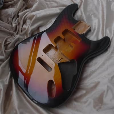 Sunset Finish Alder Strat Style Guitar Body with 55.5mm Heel image 3