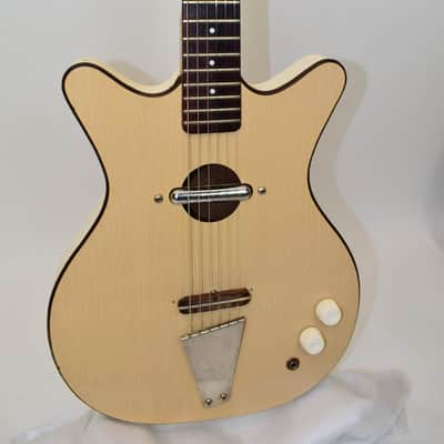 Vintage 60's Danelectro Convertible Hollow-Body Electric Guitar, Blonde w/ Gig Bag image 3