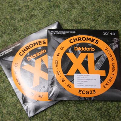 D'Addario ECG23 flatwound XL Chromes 10-48 electric guitar strings (2 PACKS) image 1