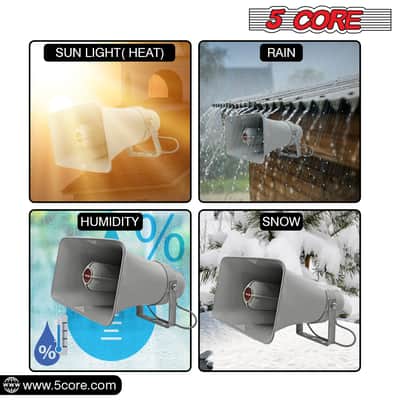 5 CORE 10 x 6 Inch PA Speaker System Outdoor Loudspeaker System 20W Power Horns Waterproof Weatherproof 8 Ohm PA Speaker for Ice Cream Truck Car-1 PC image 17