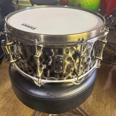 Mapex Black Panther Sledgehammer 14x6.5" Brass Snare Drum with Brass Hardware 2010s - Hammered Antique Brass image 2