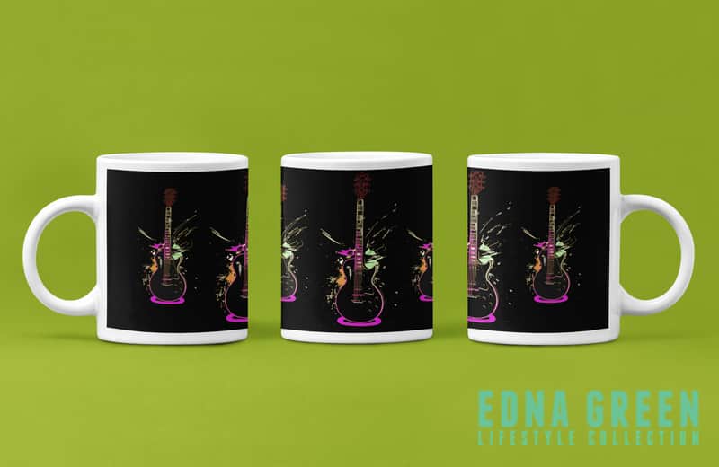Edna Green 1954 Les Paul Custom Splatter Mug White image 1