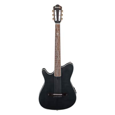 Ibanez TOD10NL-TKF Tim Henson Signature Left Handed Nylon String Electric Guitar, Trans Black Flat image 3