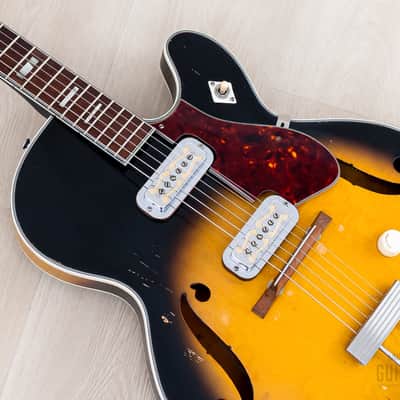 1966 Harmony Meteor H70 Vintage Guitar Sunburst w/ Maple Top & DeArmond Gold Foils image 8