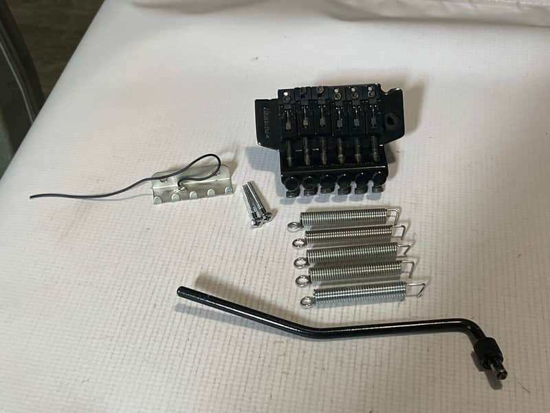 2000's Ibanez Logo Series Licensed Black Floyd Rose Double Locking Tremolo Bridge image 1
