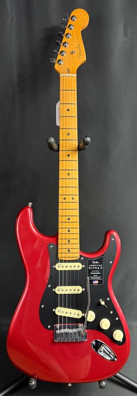 Fender American Ultra II Stratocaster Electric Guitar Sinister Red Finish w/ OHSC