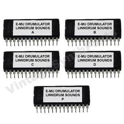 Emu E-Mu Drumulator Linndrum EPROMs sound expansion bank Rom Drum Vintage Eprom