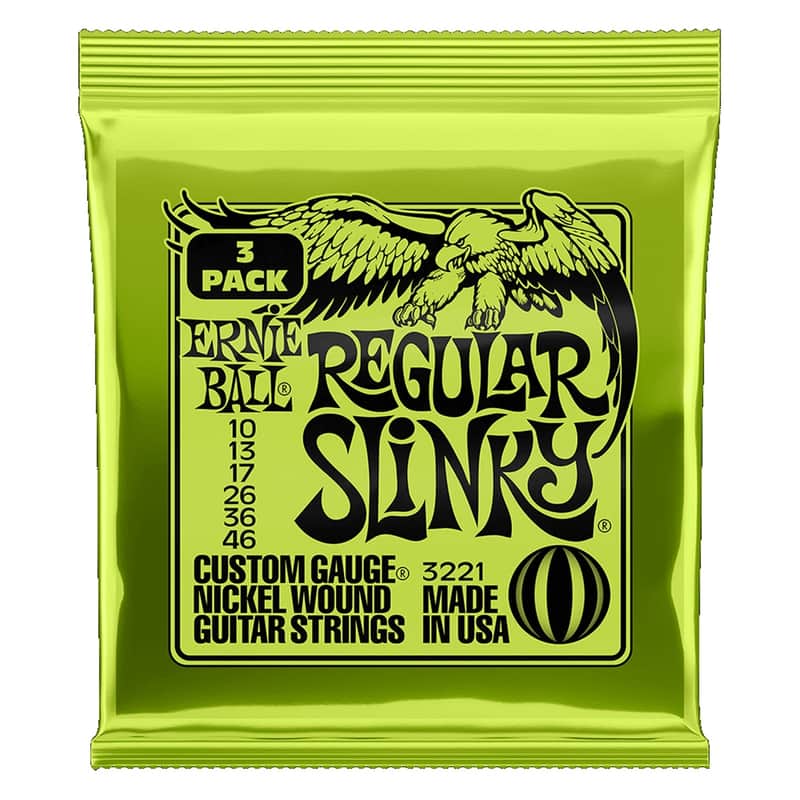 Ernie Ball 3-Pack Regular Slinky Nickel Wound Electric Guitar Strings 10-46 Gauge 3221 image 1