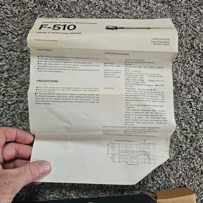 Sony F-510 Dynamic Microphone 1990s - Silver image 6