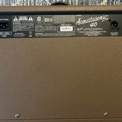 Fender Acoustasonic 40 Acoustic Guitar Amplifier 2019 - Brown image 4