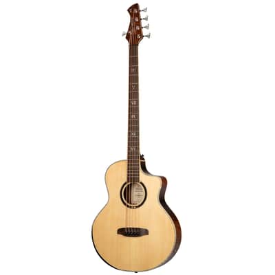 Ortega KTSM2-5 Signature Series Ken Taylor Solid Spruce Top Nato Neck Cutaway 5-String Acoustic-Electric Bass Guitar w/Gig Bag image 6